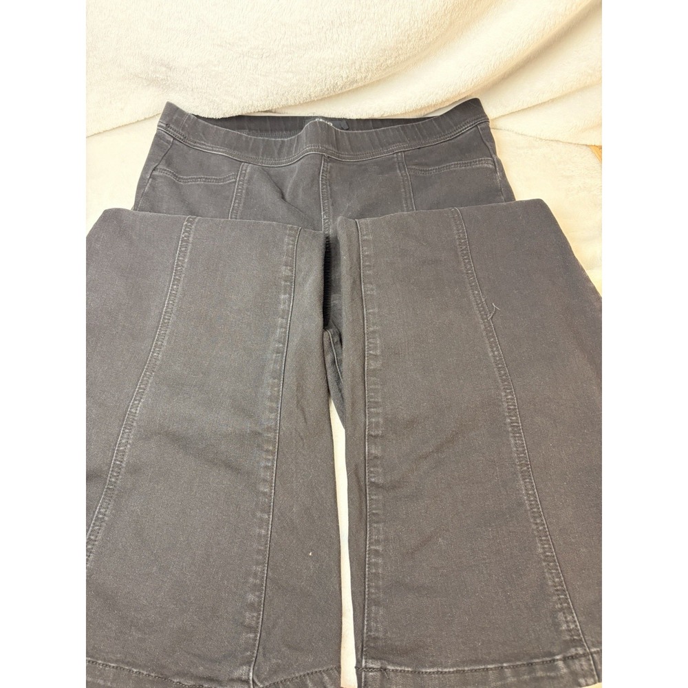 Cello Black Wash Pull-On Flare Jeans Women's XL Elastic Waist Hippie Festival